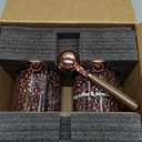 Glass Coffee Canister Set, 2-Piece Coffee Container for Bean Storage, Sealing, Coffee Bar Accessories, Shelf for Kitchen Organization (Acacia wood quality, 1)