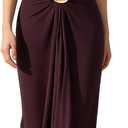 OYOANGLE Women's Deep V Neck Halter Maxi Dress Sexy Summer Backless Wedding Guest Vacation Beach Party Formal Dresses (L)