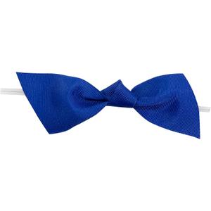 Bows - Grosgrain Twist Tie Flair Bows - Jumbo - 2in Tails X 1-1/2in Ribbon Width Hot Angle Cut & 5in Twist Tie, Cobalt Blue, 1-1/2 Inch, 50 Pieces