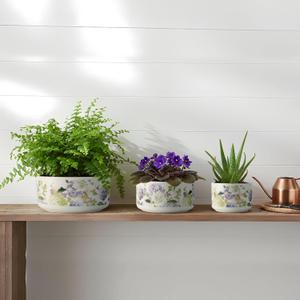 Ceramic Plant Pots Set of 3, Planters & Container Accessories Planters Indoor Outdoor Flower Planter for Home, Garden, Office Dcor 6 5 4 (SH008)