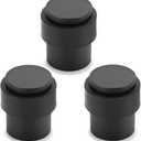 Sumnacon 3 Pack Floor Door Stopper, Solid Stainless Steel Door Stop with Rubber Bumper,Floor Mount Doorstop with Screws, Heavy Duty Commercial Industrial Floor Door Stopper, Black