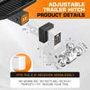 Kingfun Adjustable Trailer Hitch - Drop Hitch 2.5 Inch Receiver, 6 Inch Drop/Rise Tow Hitch, Tri Ball (1-7/8", 2" & 2-5/16" Ball), 18500 Lbs Gtw Aluminum Heavy Duty Hitch with Anti-Theft Pin- (Silver)