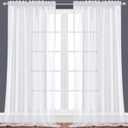 Oakias White Sheer Curtains 96 Inches Long 2 Panels Set  54" W x 96" L Window Sheer Curtains  Rod Pocket Voile Curtains for Living Room & Bedroom  Lightweight Sheer Drapes for Indoors & Outdoors