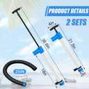 18" X 25" 2 Pcs Hand Bilge Pump with Hose, Portable Manual Water Pumps for Boats, Kayak, Canoe, Dinghy, Heavy Duty Hand Pump Siphon for Marine, Pool, Inflatable Trampoline (White and Blue)