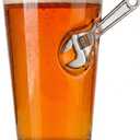 Handmade Wrench Pint Glass 16oz Beer Glass with Embedded Metal Wrench, Unique Mechanic Gift Beer Cup for Dad, Grandpa, Husband, Retirement, Birthday (EXP 09/15/26)
