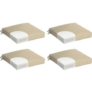 ARDEN Outdoor Seat Cushion, Foam, 4-Pack, 19x19, Tan