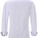 Long Sleeve Dress Shirts for Men - Regular-Fit Casual Button-Down Shirt with Pockets (White), Size: Medium