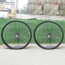 26 inch x 1.85" Heavy Duty Bike Rim Wheel Set, 12 Gauge 48 Spokes Wheelset, Double Wall Aluminum Alloy 26" Bicycle Wheels Rims (Front & Rear) (Black) Disc Brake