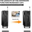 Premium Carry On Luggage, 29 Inch Top Opening Aluminum Frame Airline Approved ABS+PC Hard Shell Suitcases with Silent Wheels, TSA Lock, Front Pocket & Wet-dry Separated Six-piece set