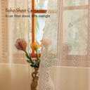 Sutuo Home Beige Boho Lace Curtains 72 inches Long for Nursery Bedroom, Sheer Curtains Privacy Crochet Light Filtering Vintage Tassels Bohemian Window Treatments Geometry Rod Pocket, 2 Panels 50" W