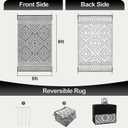 Wonnitar Waterproof Outdoor Rug 5x8, Reversible Plastic Straw RV Rug for Camping, Outside Patio Area Rug, Indoor Outdoor Portable Mat for Picnic Backyard Balcony Deck Decor, Grey