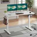 Casaphoria 48 x 24 inches Electric Standing Desk, Sit to Stand Desk with Memory Height Adjustment, Home Office Computer Desk for Writing and Games, White