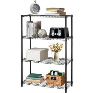 BestOffice Adjustable NSF-Certified Metal Shelf Wire Shelving Unit Storage for Small Places Restaurant Garage Pantry Kitchen Garage Rack (Black, 14" D x 36" W x 54" H), 14lx36wx54h