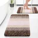  Bathroom Rug Set 2 Piece, Soft Absorbent Microfiber Bath Rug Set, Non-Slip, Machine Wash Dry, Plush Shaggy Bath Mats for Bathroom ( 1-20×24" 2-20×30,
 Brown)