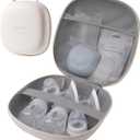 NCVI Breast Pump Carrying Case for Pump Parts and Bottles, Portable Wearable Pump Travel Bag Organizer for Working Moms, Durability Hard Shell, Interior with 3 Compartments through Mesh Bag, Beige