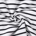 LilyCoco Women's Striped Shirt Short Sleeve Color Block Tops Notched Neck Summer Tee White Large (White, L)