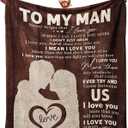to My Man Blanket 60" x 50", Valentine's Day/Birthday Gifts for Boyfriend/Him/Husband/Fiance, Birthday Gifts for Men, Anniversary Romantic Bf Gifts, Men's Bday Gift, I Love You Gifts for Him