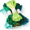 KISSITTY 3mm Craft Thread 131 Yards Green Blue Colorful Embroidery Floss Decorative Polyester Thread for DIY Macrame Jewelry Making Knitting Knotting Crafting Hair Decor