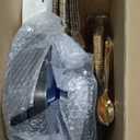 DaYammi 350PCS Clear Blue Gold Plastic Dinnerware Set for 50 Guests, Hammered Disposable Plates for Party, Include: 50 Dinner Plates, 50 Dessert Plates, 150 Gold Silverware, 50 Napkins, 50 Cups