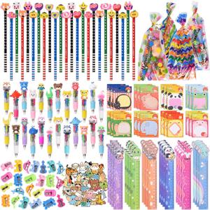 Ulema 24 Pack Cute Cartoon Animal Stationery Set,Birthday Gifts for Boys Girls School Goodie Bags School Classroom Games Rewards.