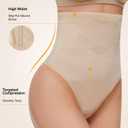 SIMIYA Thong Shapewear Tummy Control for Women High Waist Stay-Put Body Shaper Girdle Compression Stomach Shapewear Thong L