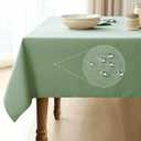 Pureegg Rectangle Linen Tablecloth Waterproof & Stain Resistant, Wrinkle-Free Table Cloth Adds Elegance and Protection, Ideal for Dining, Party, Wedding and Outdoor, 52 x 70 Inch, Sage Green