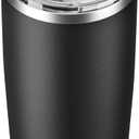 20oz Hygienic Stainless Steel Vacuum Insulated Tumbler w/ Easy-On/Easy-Off Lid - Removable slider, Double Wall 18/8 Travel Mug, BPA-Free, Fits Cup Holders, Premium Quality, Smart Value - Black