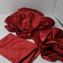 DECOLURE Satin Bed Sheets - 6 Piece Luxury Silky King Size Bedding Set - Softer Than Silk, Wrinkle-Free with 15” Deep Pocket Fitted Sheet, Perfect for Hair & Skin, Gifts for Women (Red)