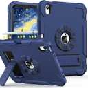 for iPad A16 Case 11th Generation 11 Inch 2025/ iPad 10th Generation Case 10.9 Inch 2022, Heavy Duty Military Grade Shockproof Cover with Pencil Holder for i Pad 11/10 Gen, Navy Blue