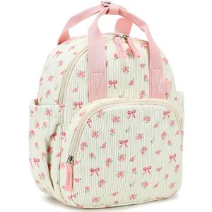 Bluboon Toddler Backpack for Girls Boys 2-4 Cute 12" Preschool Kindergarten Backpacks Kids Daycare Bags School Travel (Pink Bow Flower 212-beige)