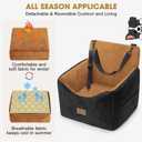 JOEJOY Dog Car Seats for Small Medium Dogs Under 35lbs, Dog Booster Seat with Detachable Washable Cover and Cushion, Memory Foam Pet Car Seat with Safety Belt and Storage Pockets (Brown)