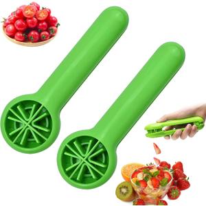 2PC 2026 New Grape Cutter Tool, Fruit Slicer Cuts Grapes, Cherry Tomatoes & Strawberries into 4 Pieces, Handheld Quarter Fruit Cutter Kitchen Gadget for Salad & Snack, BPA-Free
