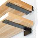 Rustic Industrial Heavy Duty Shelf Brackets - 10 Inch Thick, 6 Pack Floating Hidden Brackets with Modern Iron Finish
