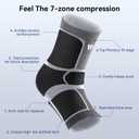 Flat Knitting Ankle Brace For Women&Men, 7-Zone Dynamic Compression Sleeve w/Flex Strap, Foot Support For Sports, Sprained Ankle, Achilles Tendonitis, Plantar Fasciitis Relief(Pack of1)M, Black