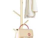 Metal Coat Rack, Modern Coat Rack Freestanding, Sturdy Coat Tree Stand with Cross Base, Golden Coat Racks Hall Tree for Clothes Jacket Hat Bag Entryway