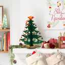 Christmas Countdown Advent Calendar,with a Tabletop Wooden Christmas Tree and 28 Ornaments Snowman Santa Decorations for Boys, Girls and Kids Party Favors, Classroom Prizes, Xmas Gift (Style 1)