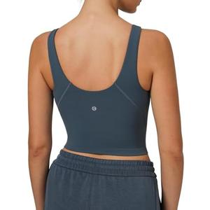 Colorfulkoala Dreamlux Womens Padded Sports Bra High Neck U-Back Yoga Running Workout Athletic Tank Top with Removable Cups, Dark Jasper, S 