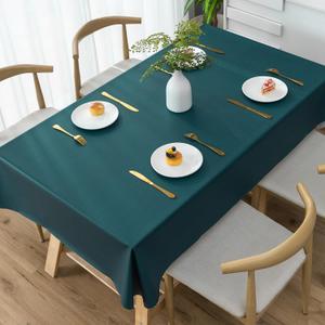 Rectangle Table Cloth,100% Waterproof Tablecloth Oil Proof Spill Proof Vinyl Table Cloth, Wipe Clean Plastic Table Cover for Dining, Camping, Indoor and Outdoor 54" x 84",Navy Blue