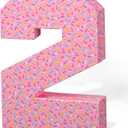 Chunful Donut Two Sweet Birthday Decorations 2nd Cartoon Birthday Party Supplies Number 2 Party Favors Photo Props for Table Centerpiece, 9.8 x 6.8 Inch(Donut)