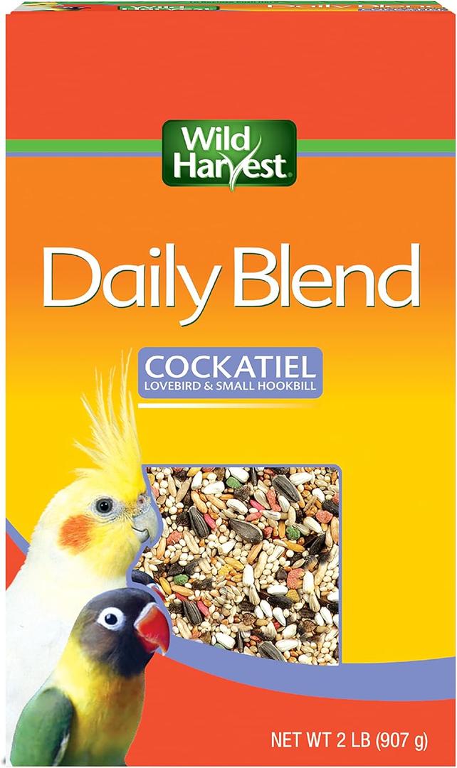 4 x Wild Harvest Daily Blend Nutrition Diet, 2 Pounds, Bird Food for Cockatiels, Lovebirds and Small Hookbills, BB 12/12/28