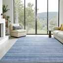 ThreadGlobe Patterned Washable 8x10 Area Rugs Modern for Living Room, Blue
