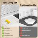 Sofort Stone Drying Mat for Kitchen Counter, Super Absorbent Foldable Dish Drying Mat, Gold White Marble Quick Drying Diatomaceous Earth Mats for Dishes, Pots, Utensils Large 24"16"