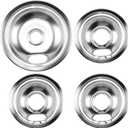 Cenipar W10196405 Range 8 inch drip bowl &W10196406 Range 6 inch drip bowl(3 Pack) chrome plated for Electric Surface Burner