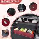 Car Trunk Organizer for Honda CR-V 2017-2022, Collapsible Sturdy Trunk Storage Container with Lid and Handle Large Leather Car Trunk Storage (Red,39.7 x 11.4 x 12.2in)