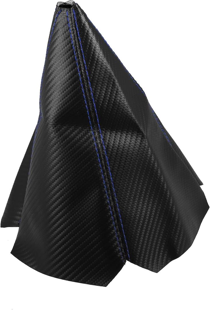 VekAuto Car Shift Boot Cover Universal Gear Shift Knob Boot Dust Cover PVC PU Black with Blue Stitches Auto Accessories