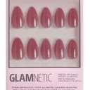 Glamnetic Press On Nails - Red | Glossy, Velvet, Short Squoval Nails, Salon Quality | 15 Sizes - 30 Nail Kit with Glue
