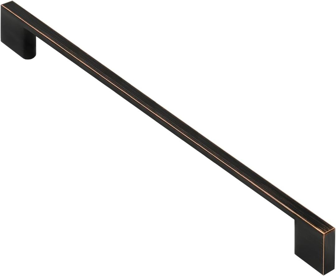 Alzassbg 10 Pack Oil Rubbed Bronze Cabinet Pulls, 10 Inch(256mm) Hole Centers Rectangle Cabinet Handles Kitchen Pulls for Drawers and Cabinets AL3051ORB