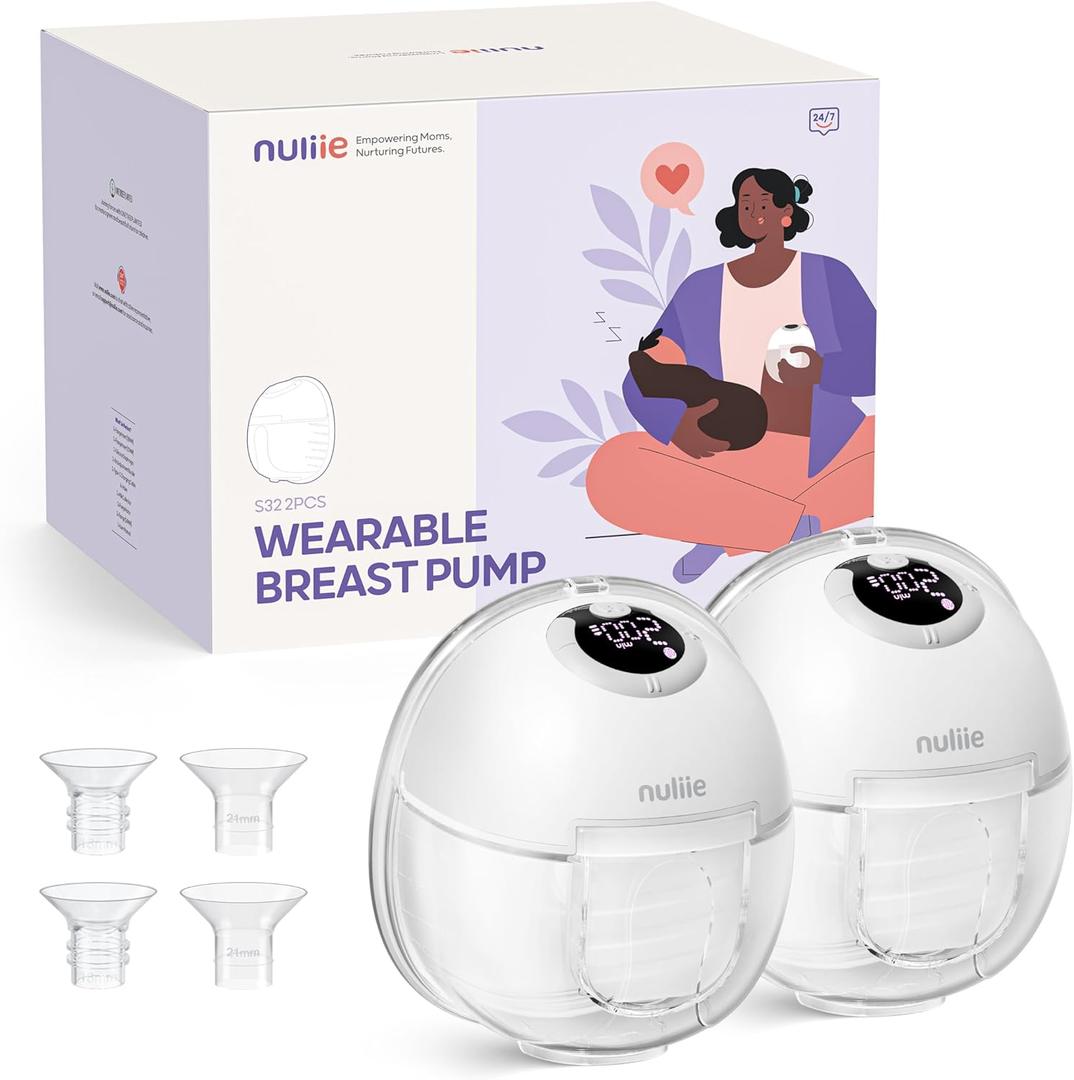 Nuliie Hands-Free Breast Pump (Ghostwhite, 2 Packs)