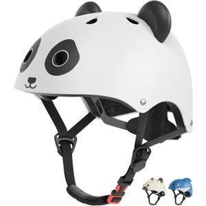 Glaf Toddler Helmet for 2-8 Years Kids Bike Helmets Baby Girls Boys Multi-Sport Adjustable Skateboard Bicycle Helmet Lightweight 4 Sizes for Toddlers (XXS: 17.3''-18.9'' / 44cm-48cm, Panda)