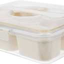 OUNONA Transparent Lid Snack Storage Box with Multiple Compartments Portable Food Container for Nuts Candy and Snacks Home Office and Outdoor Use